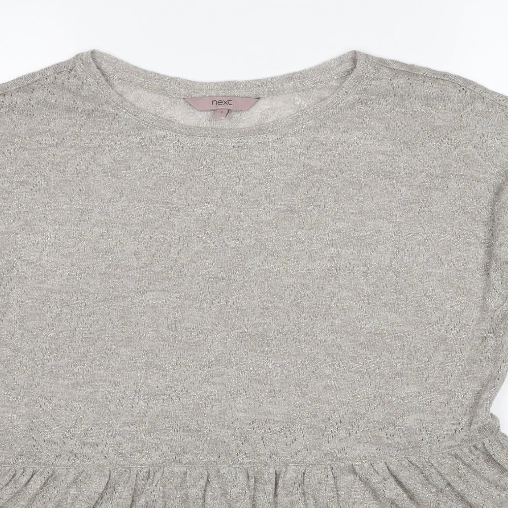 Womens UK Size 8 NEXT Grey Basic T-Shirt