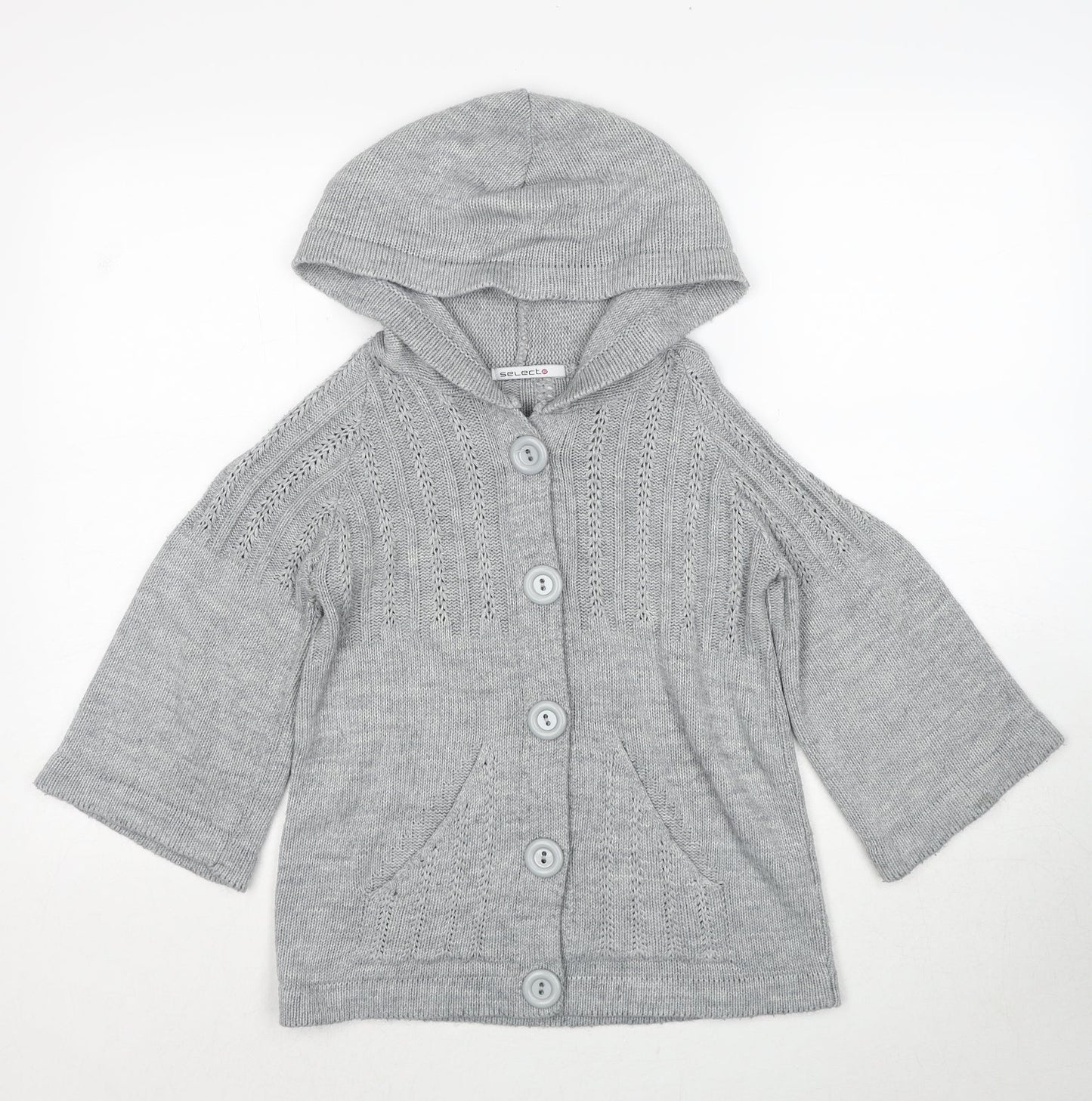 Womens UK Size M Select Grey Cardigan Jumper