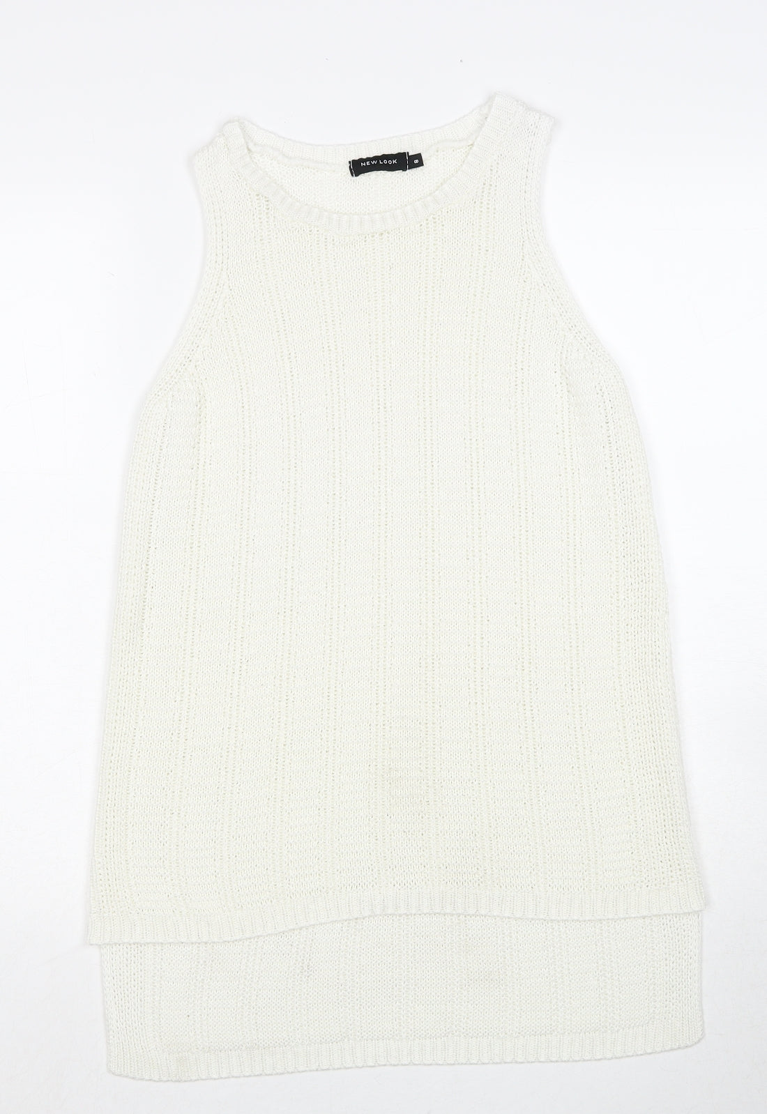 Womens UK Size 8 New Look White Basic Tank