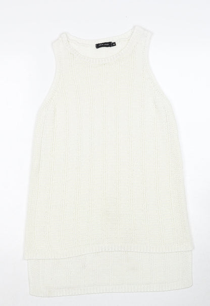 Womens UK Size 8 New Look White Basic Tank