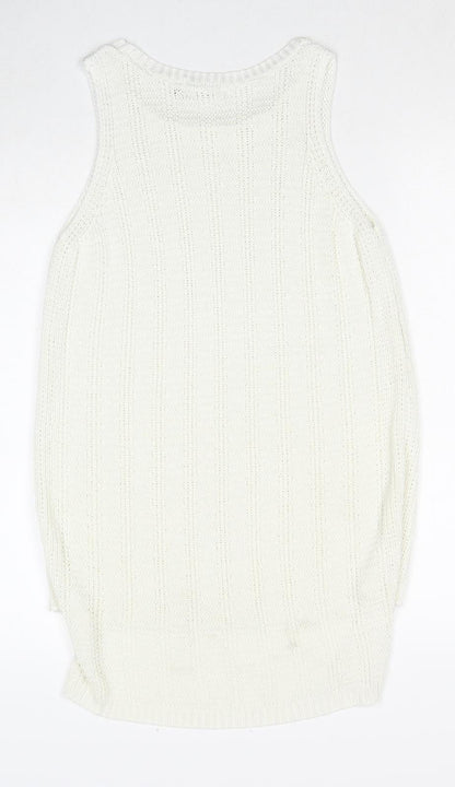 Womens UK Size 8 New Look White Basic Tank