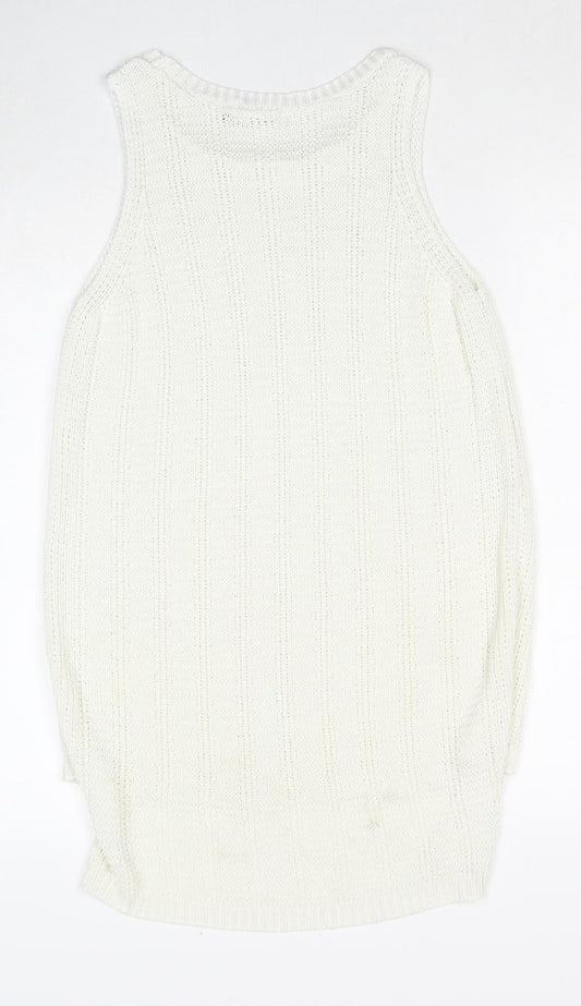 Womens UK Size 8 New Look White Basic Tank