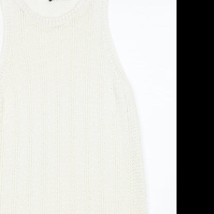 Womens UK Size 8 New Look White Basic Tank