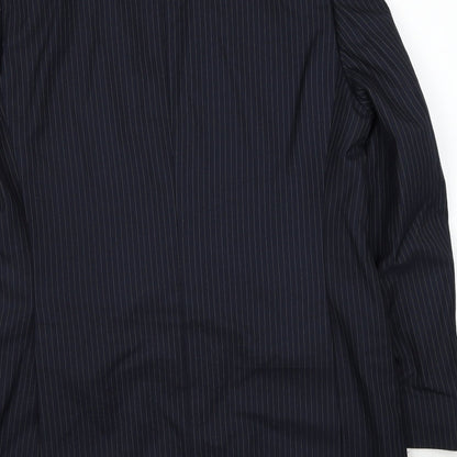 Conforn Mens Blue Striped Polyester Jacket Suit Jacket Size 44 Regular