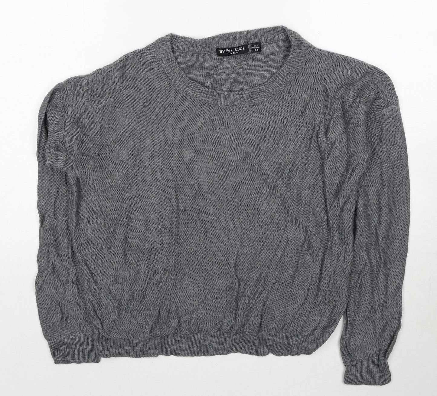 Womens UK Size XS Brave Soul Grey Pullover Jumper