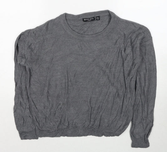 Womens UK Size XS Brave Soul Grey Pullover Jumper