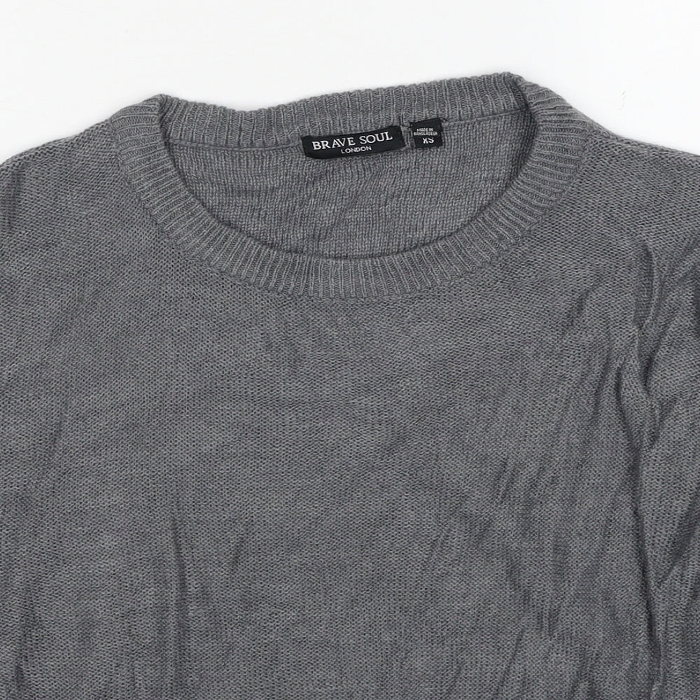 Womens UK Size XS Brave Soul Grey Pullover Jumper