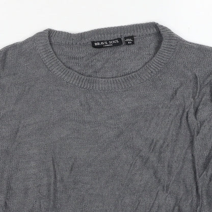 Womens UK Size XS Brave Soul Grey Pullover Jumper