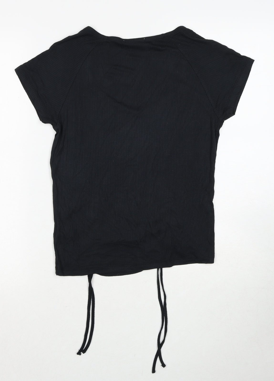 Moral Fiber Womens Black Scoop Neck Viscose Pullover Jumper Size L