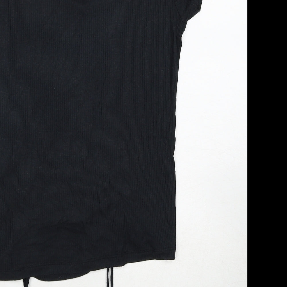 Moral Fiber Womens Black Scoop Neck Viscose Pullover Jumper Size L