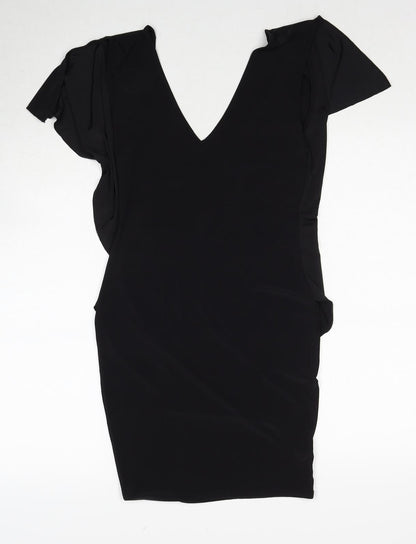 IX London Womens Black Polyester A-Line Size 8 V-Neck Pullover