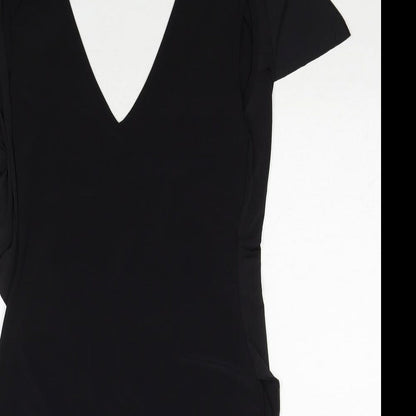 IX London Womens Black Polyester A-Line Size 8 V-Neck Pullover