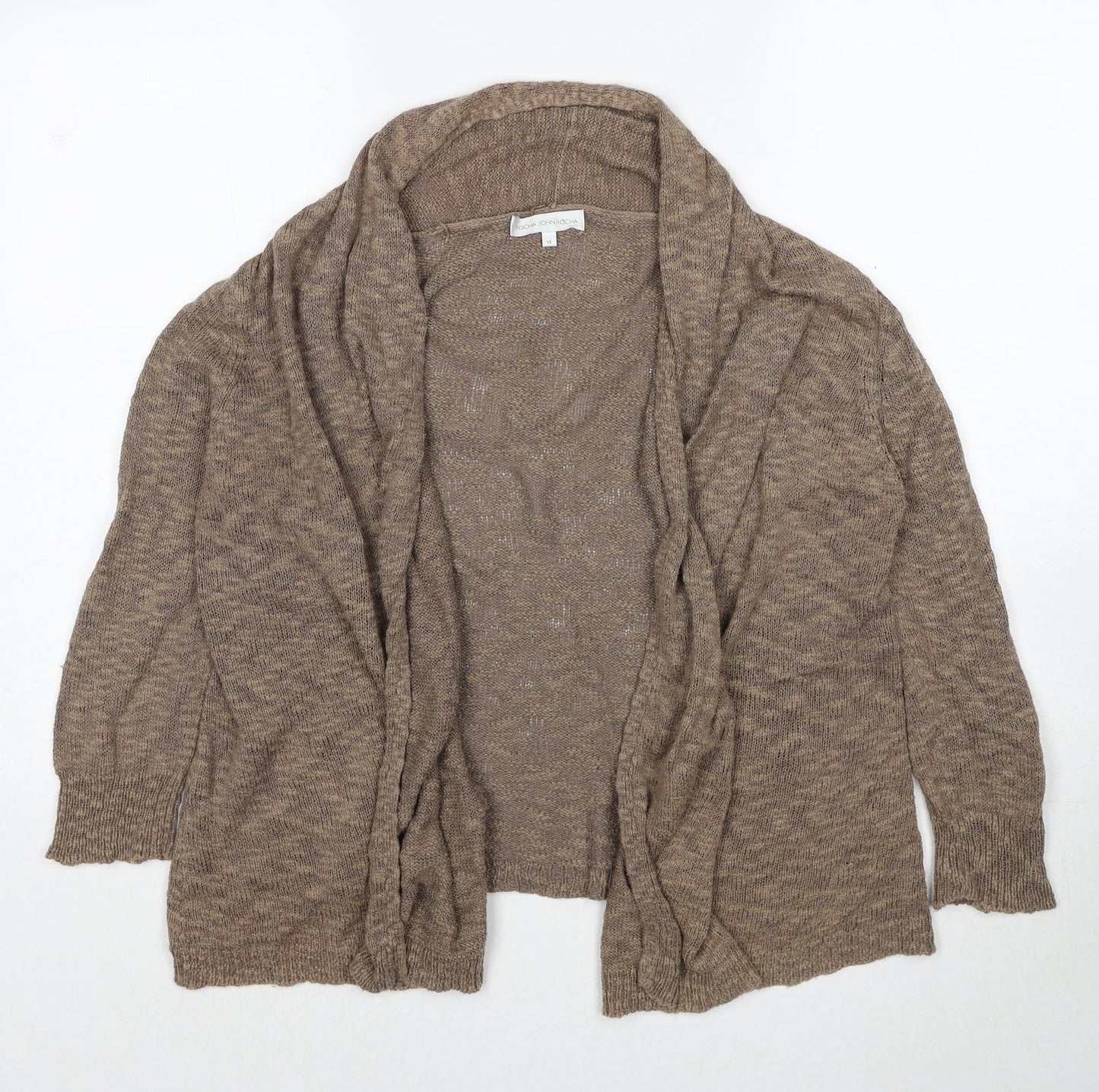 Womens UK Size 14 RJR.John Rocha Brown Cardigan Jumper