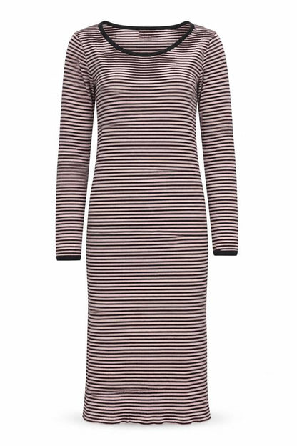 Brave Soul Womens Pink Striped Cotton Jumper Dress Size S Round Neck Pullover