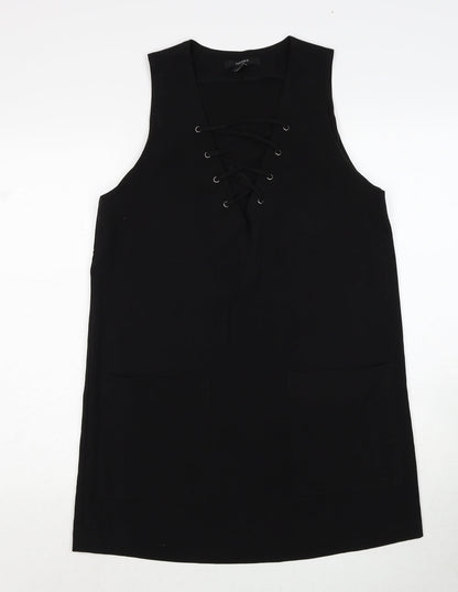 FOREVER 21 Womens Black Polyester A-Line Size M V-Neck Pullover