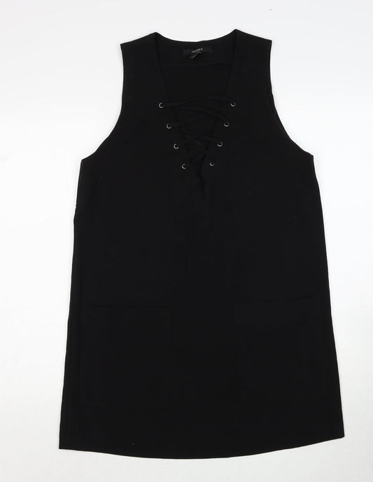 FOREVER 21 Womens Black Polyester A-Line Size M V-Neck Pullover