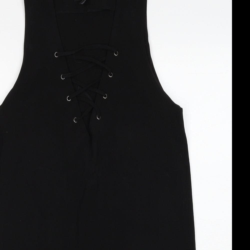 FOREVER 21 Womens Black Polyester A-Line Size M V-Neck Pullover