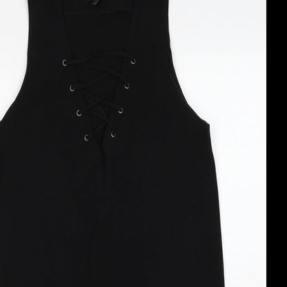 FOREVER 21 Womens Black Polyester A-Line Size M V-Neck Pullover