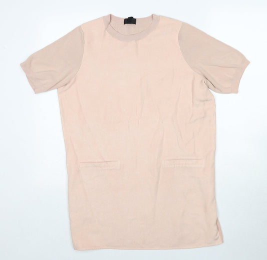 Womens UK Size 12 Topshop Pink Basic T-Shirt