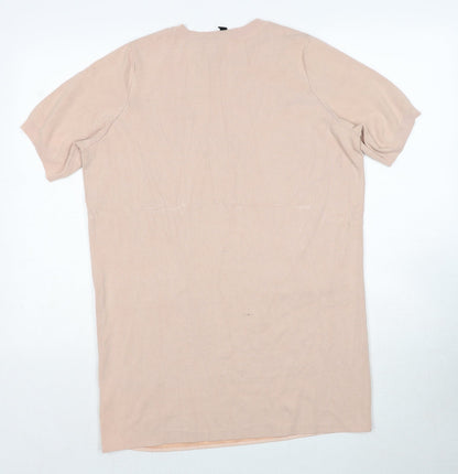 Womens UK Size 12 Topshop Pink Basic T-Shirt