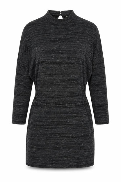 Oasis Womens Grey Viscose A-Line Size M Round Neck Button
