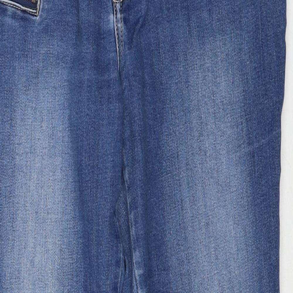 R.edition Womens Blue Cotton Skinny Jeans Size 14 Regular Zip