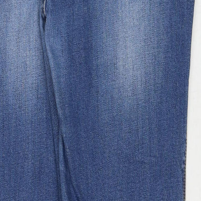 R.edition Womens Blue Cotton Skinny Jeans Size 14 Regular Zip