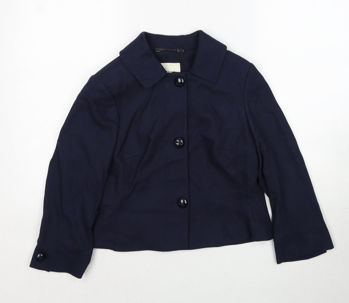 Linea Womens Blue Jacket Blazer Size 8 Button
