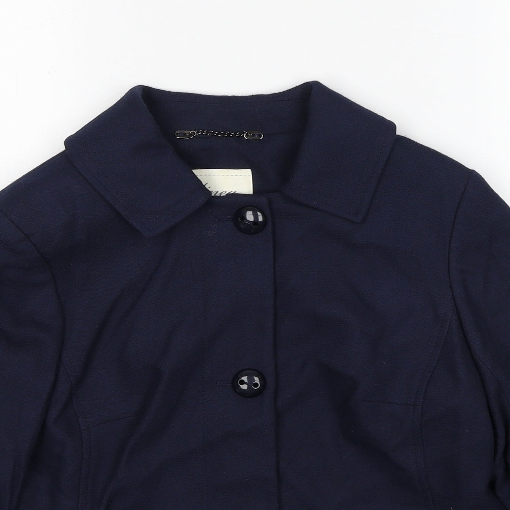 Linea Womens Blue Jacket Blazer Size 8 Button