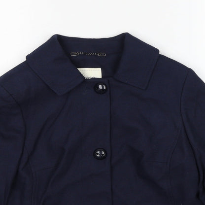 Linea Womens Blue Jacket Blazer Size 8 Button