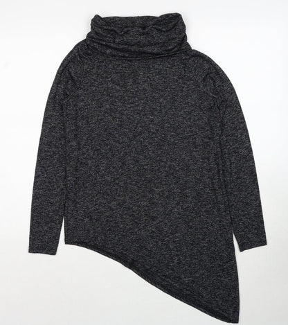 New Look Womens Grey Roll Neck Viscose Pullover Jumper Size 8