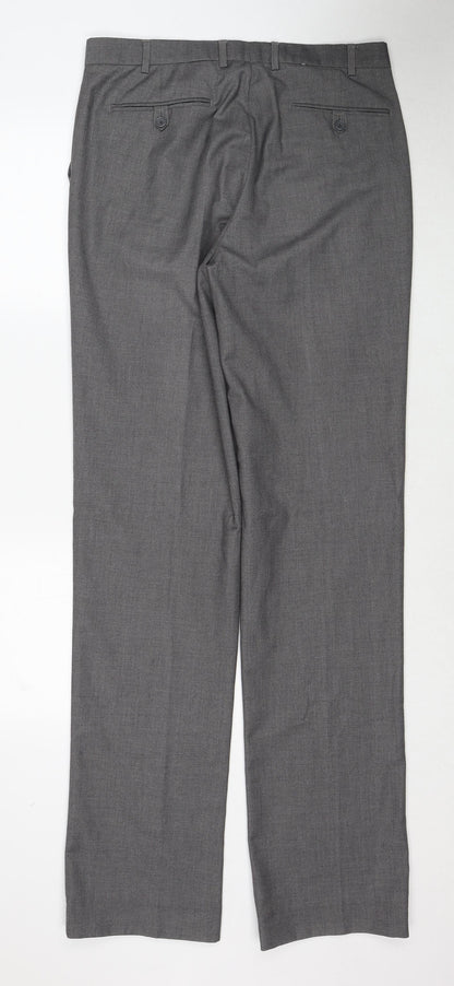 Skopes Mens Grey Polyester Chino Trousers Size 34 in Regular Zip