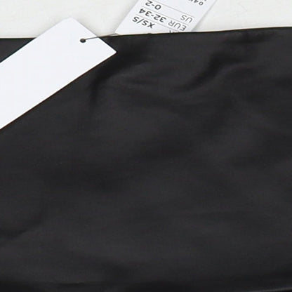 Topshop Womens Black Polyethylene Cropped Tank Size XS Square Neck - Size XS-S