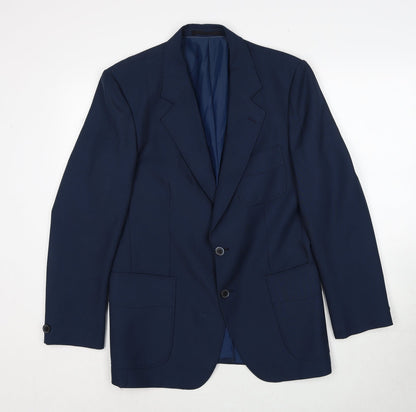 Cavalier Mens Blue Polyester Jacket Suit Jacket Size 38 Regular