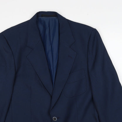 Cavalier Mens Blue Polyester Jacket Suit Jacket Size 38 Regular