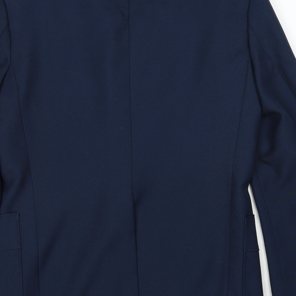 Cavalier Mens Blue Polyester Jacket Suit Jacket Size 38 Regular