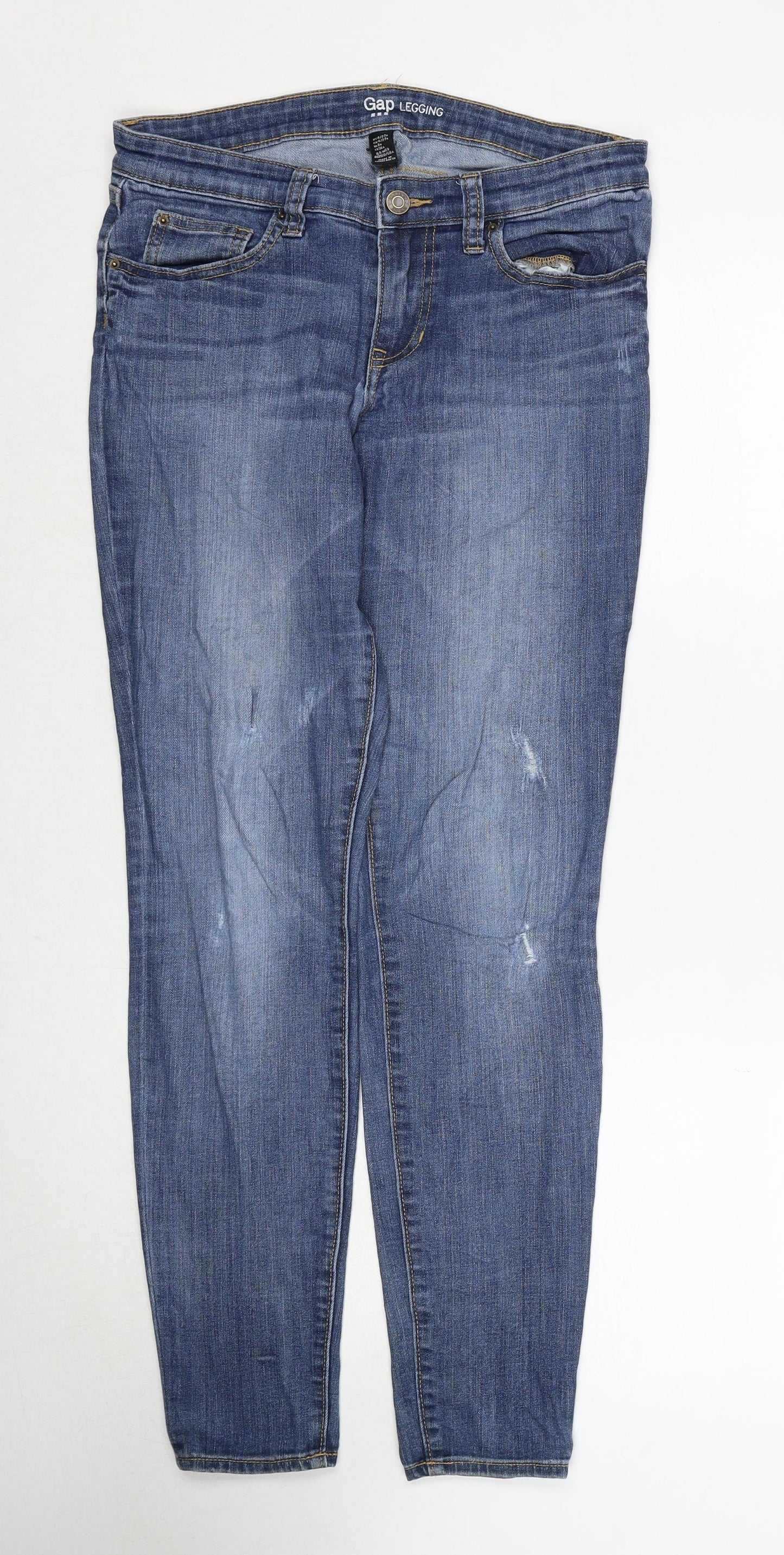 Gap Womens Blue Cotton Jegging Jeans Size 8 Regular Zip
