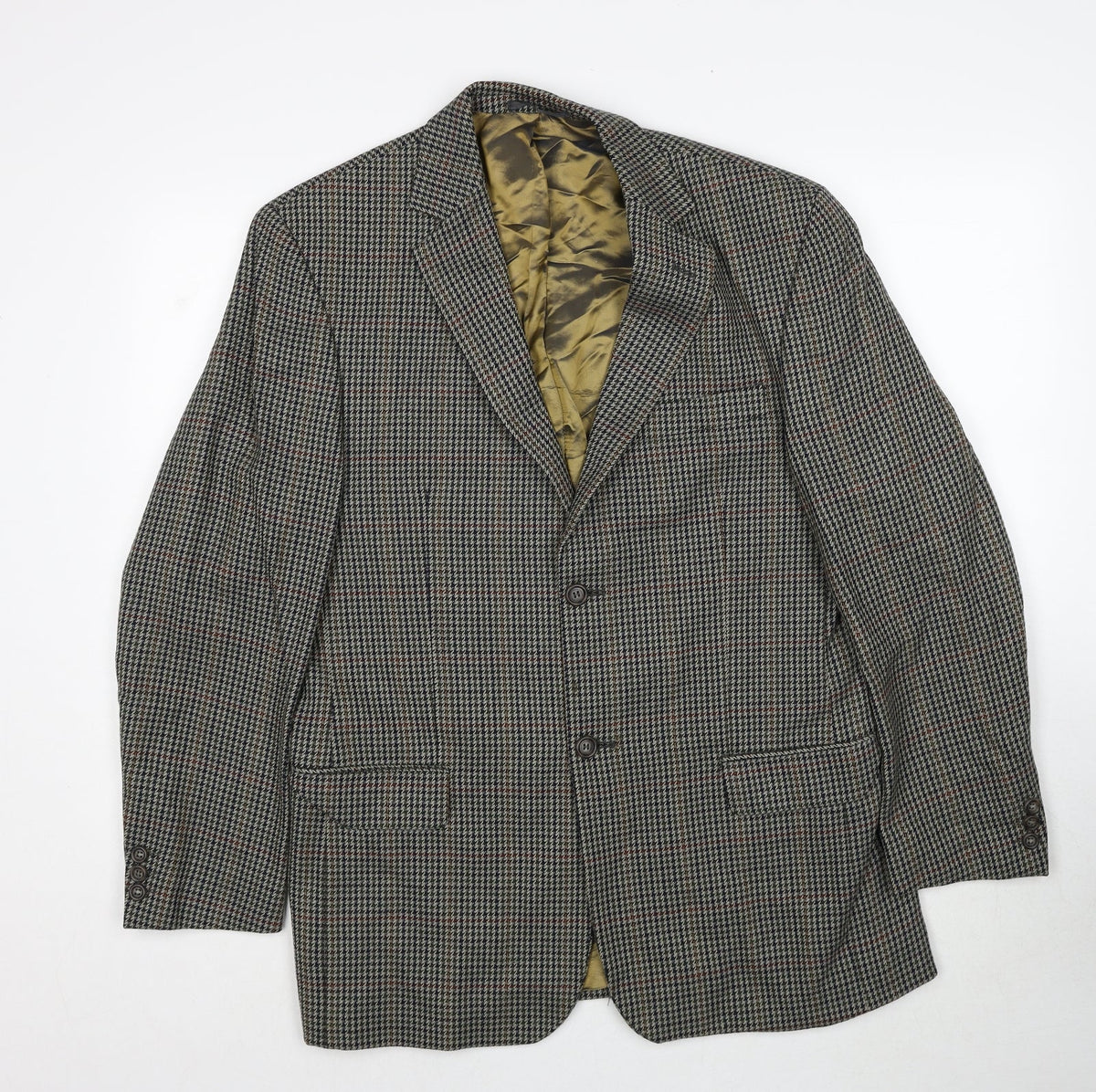 Suithouse Mens Grey Geometric Wool Jacket Blazer Size 40 Regular