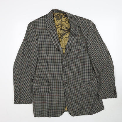 Suithouse Mens Grey Geometric Wool Jacket Blazer Size 40 Regular