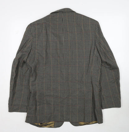 Suithouse Mens Grey Geometric Wool Jacket Blazer Size 40 Regular