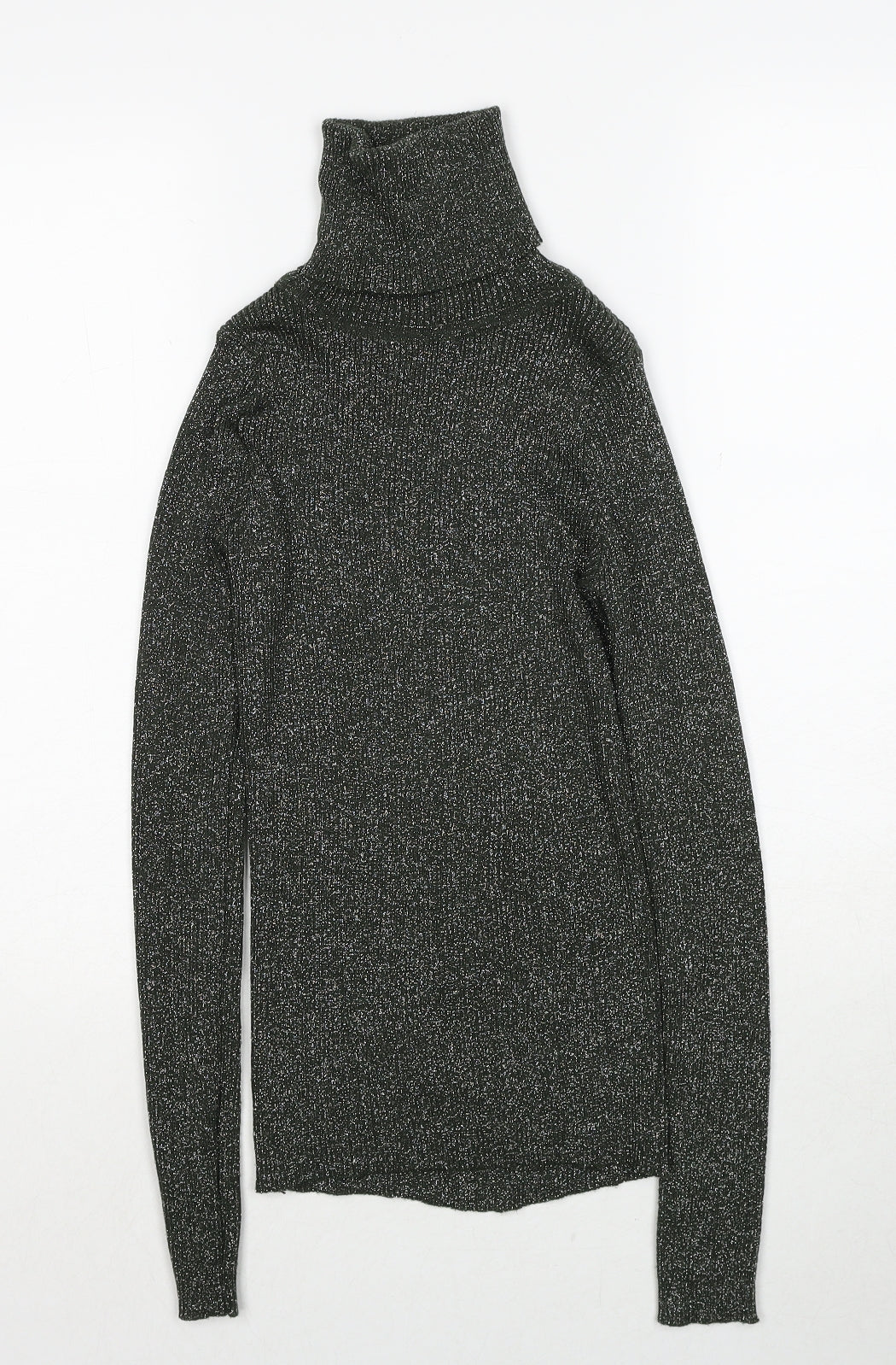 Arrow Womens Green Roll Neck Polyester Pullover Jumper Size S
