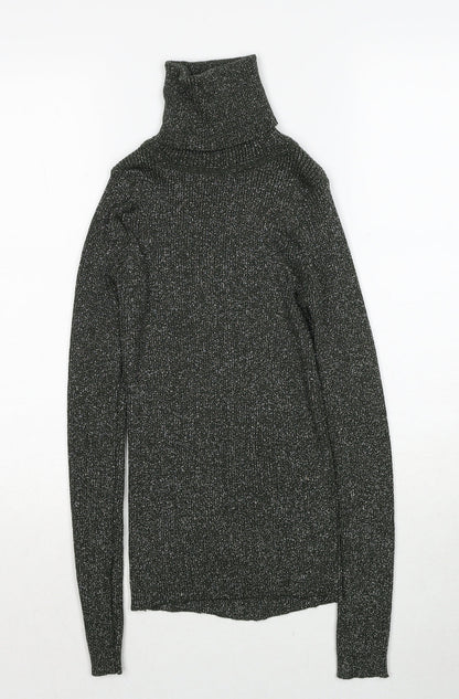 Arrow Womens Green Roll Neck Polyester Pullover Jumper Size S