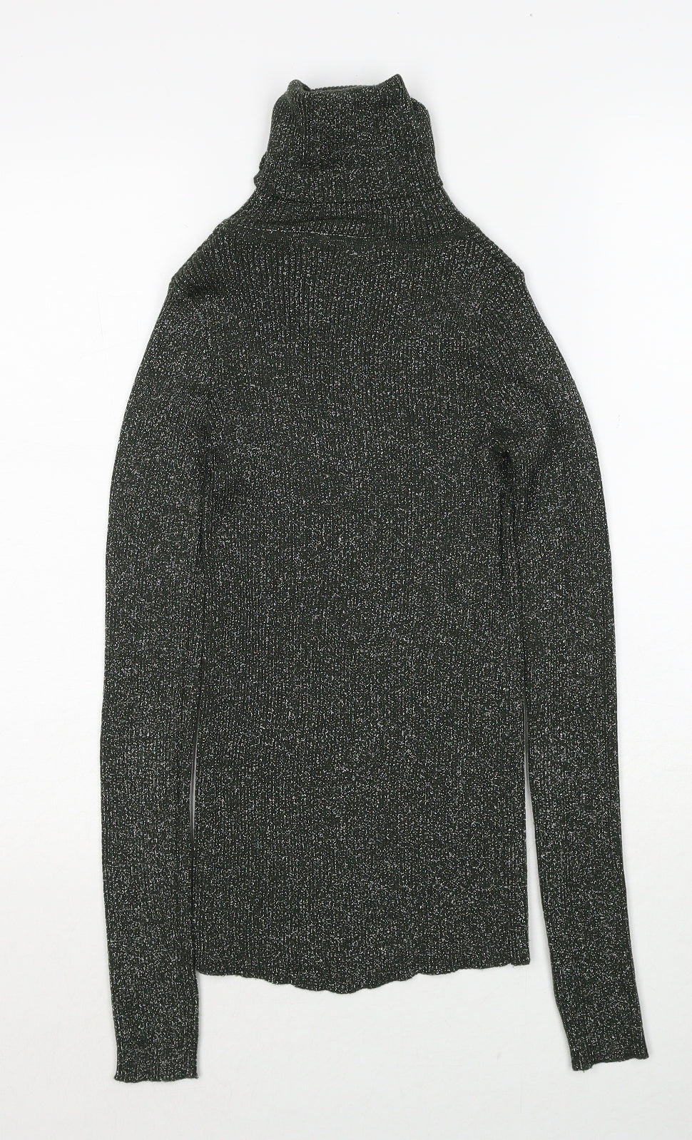 Arrow Womens Green Roll Neck Polyester Pullover Jumper Size S