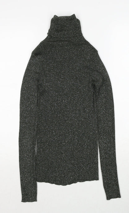Arrow Womens Green Roll Neck Polyester Pullover Jumper Size S