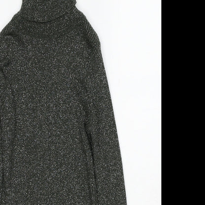 Arrow Womens Green Roll Neck Polyester Pullover Jumper Size S