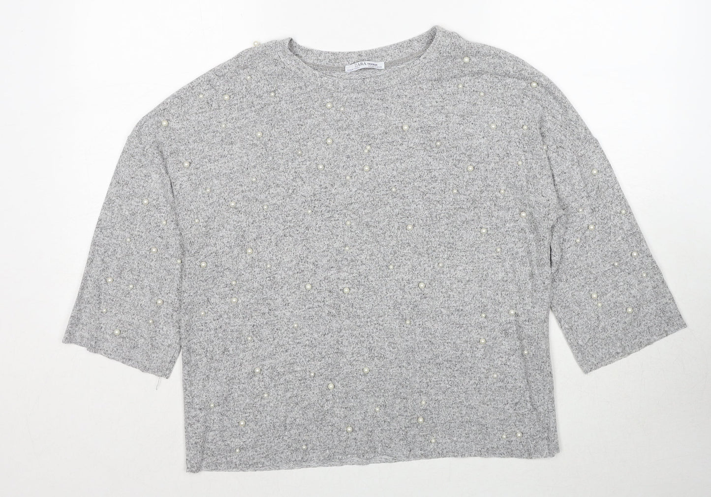 Womens UK Size S Zara Grey Pullover Jumper