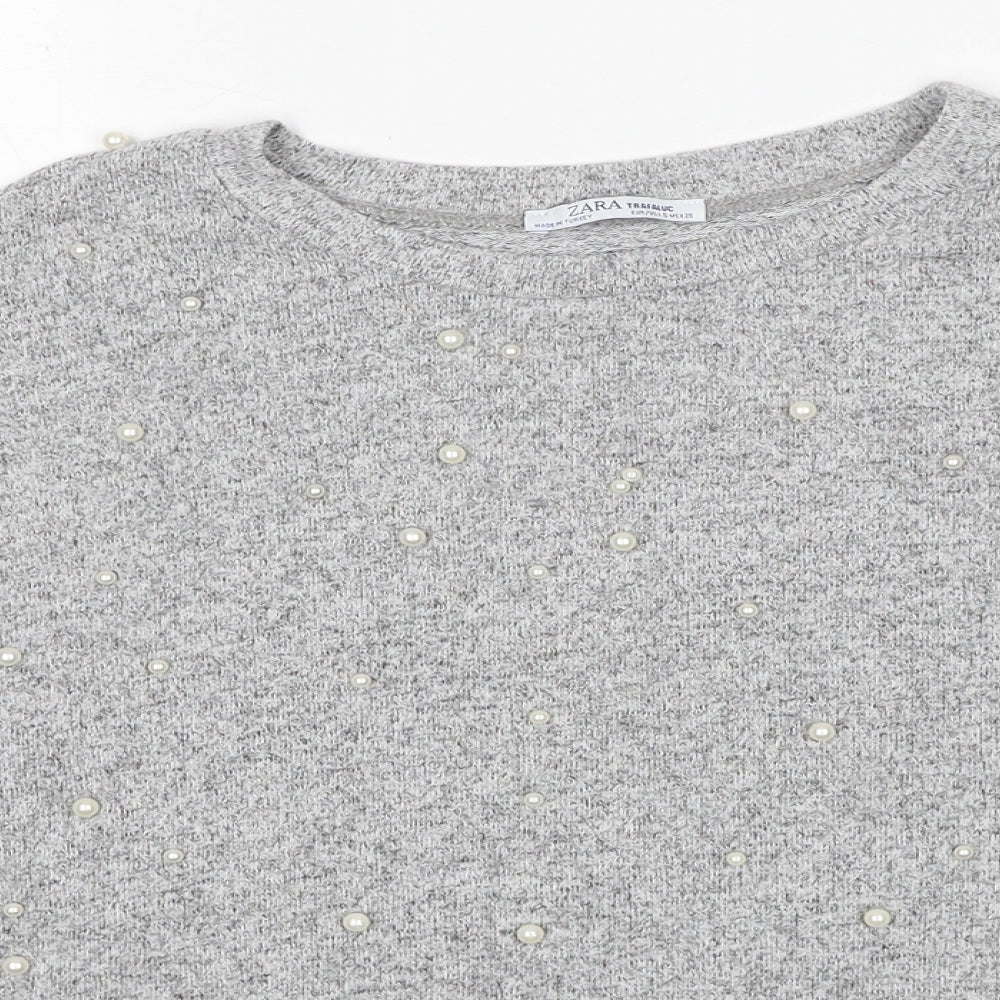 Womens UK Size S Zara Grey Pullover Jumper