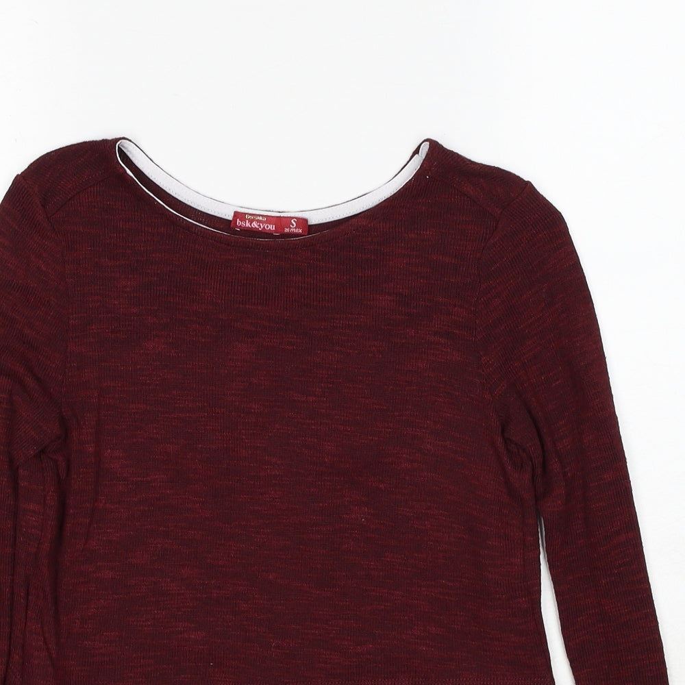 Womens UK Size S Bershka Red Pullover Jumper