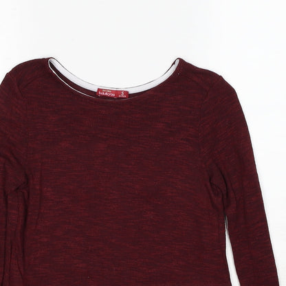 Womens UK Size S Bershka Red Pullover Jumper