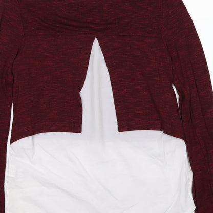 Womens UK Size S Bershka Red Pullover Jumper